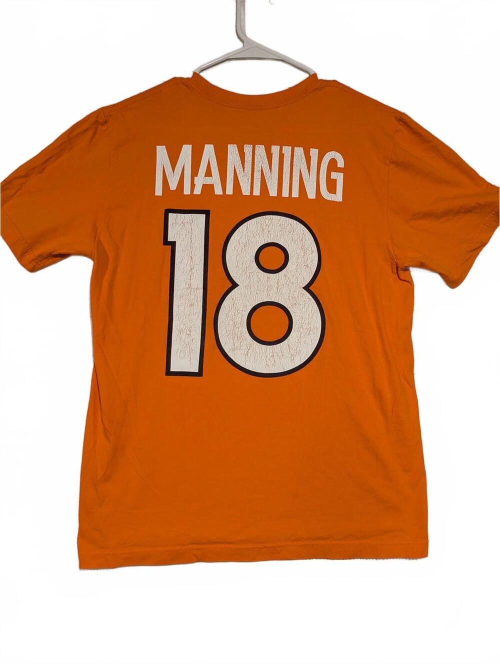 Nike Denver Broncos Peyton Manning 18 Graphic T Shirt Orange Mens Medium